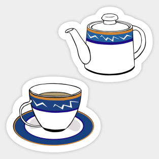 Tea Cup Print Sticker